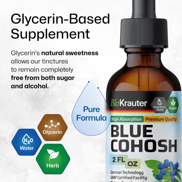 Version 1.0.0 Suplemento de tintura cohosh azul sin sabores ni colores artificiales