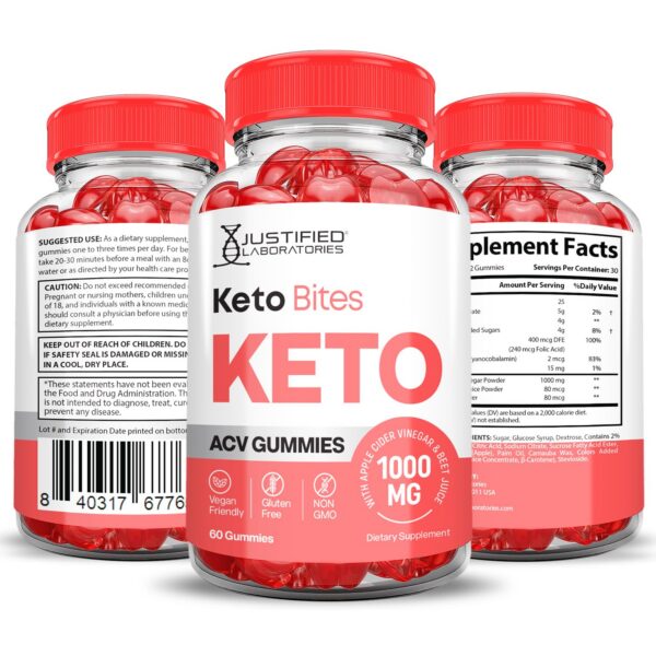 Frascos Keto Bites gomitas keto acv 60 unidades paquete doble