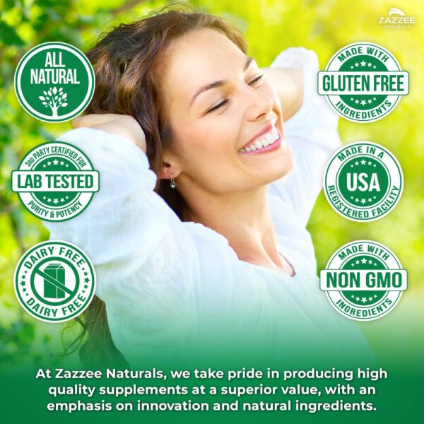 Frascos suplementos herbal adelgazantes Zazzee para bienestar diario