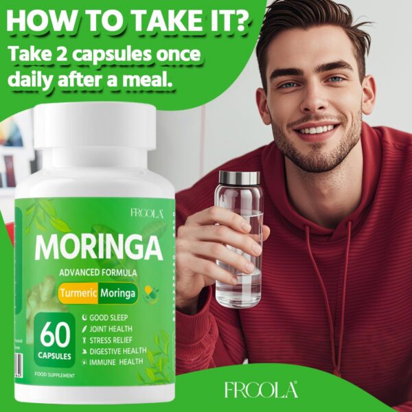 Vista lateral del envase de moringa