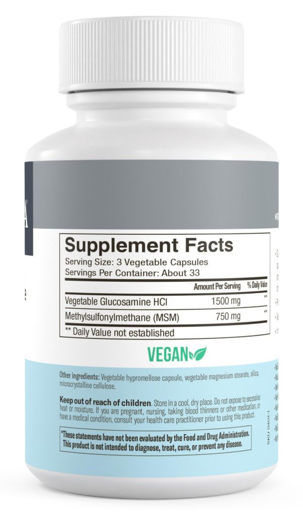 Version 1.0.0 Frasco FREEDA Glucosamine MSM en mostrador