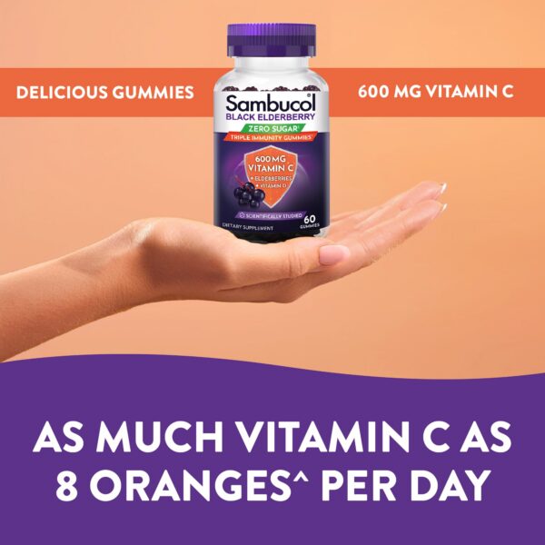 Frente y dosificador gominolas Sambucol apoyo inmunológico