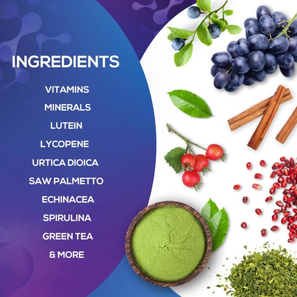 Version 1.0.0 Multivitaminas Naturales para Hombres etiqueta posterior