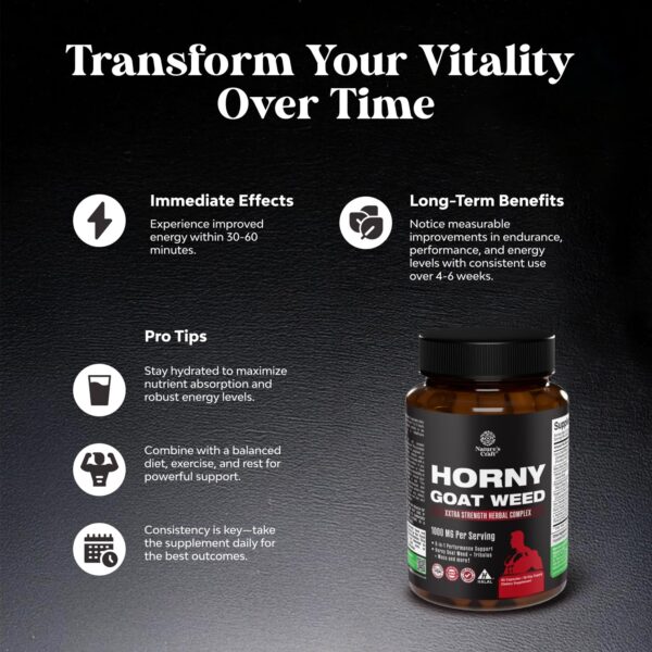 Frente y lateral caja Horny Goat Weed para hombres vigor