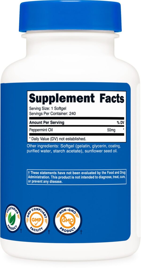 Version 1.0.0 Frontal del envase Nutricost aceite de menta softgels