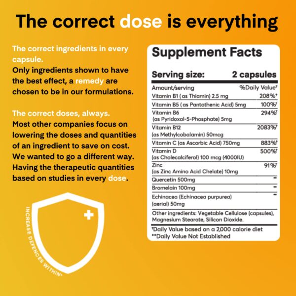 Frontal del frasco suplemento vegano para sistema inmunológico