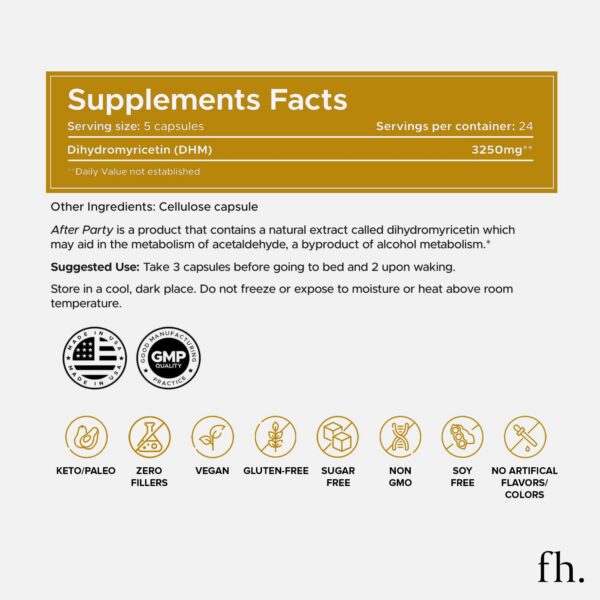Fuller Health After Party DHM suplemento recuperación después de fiesta