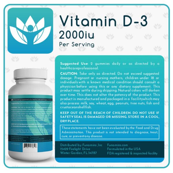 Frasco Funamins D3 gominas tapa