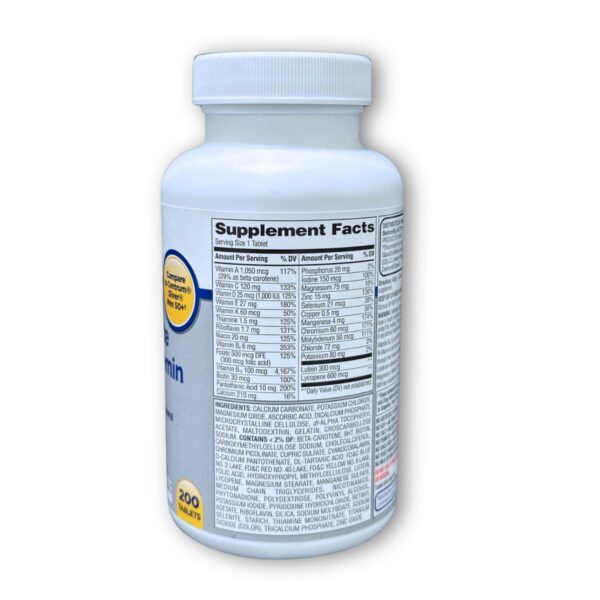 Vista lateral del envase