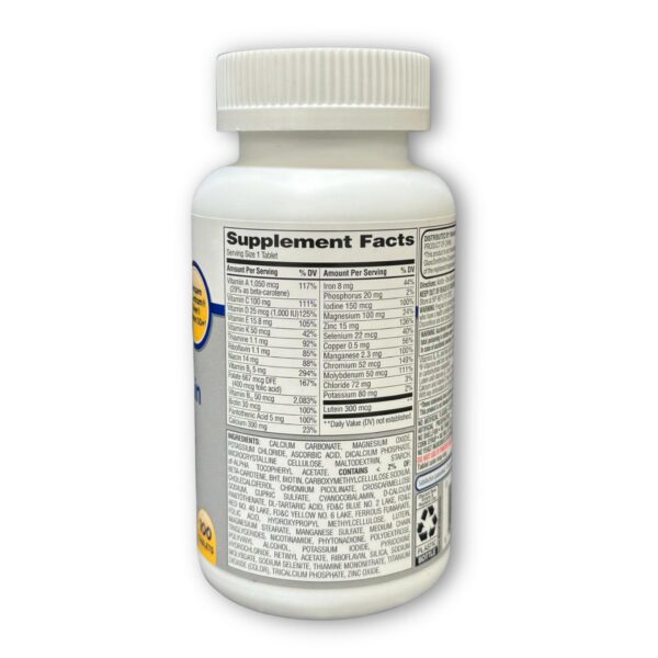 Frasco de 100 tabletas de multivitaminas