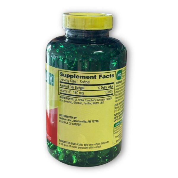 Etiqueta de ingredientes de Vitamina E