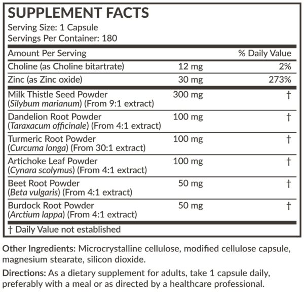 Futurebiotics detox hepático con ingredientes veganos sin OGM