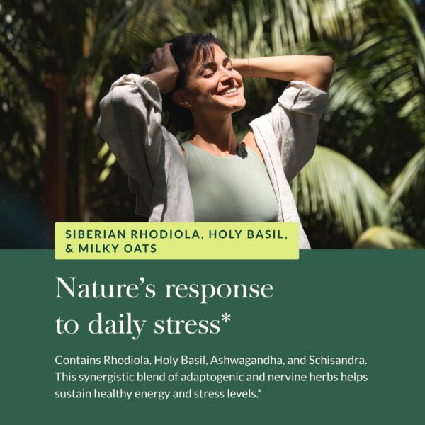 Frasco con etiqueta Gaia Herbs Adrenal Health