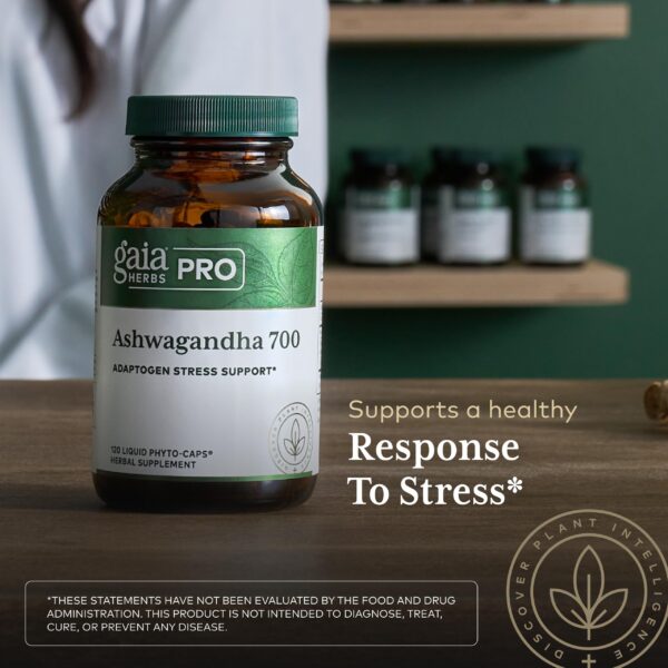 Gaia Herbs suplemento ashwagandha vegano sin gluten