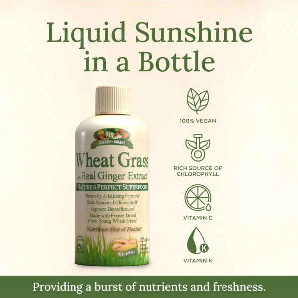 Garden Greens bebida líquida pasto de trigo con vitamina c y k