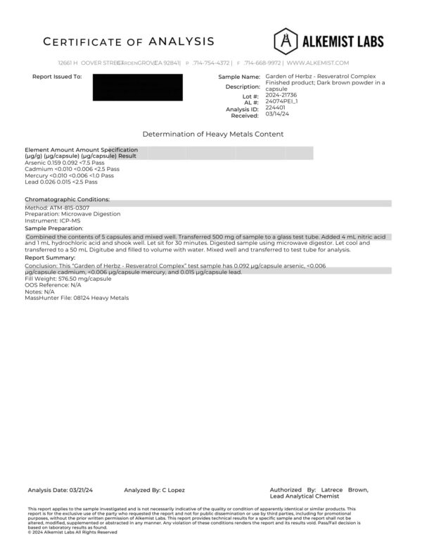 Presentación de 30 cápsulas Garden of Herbz