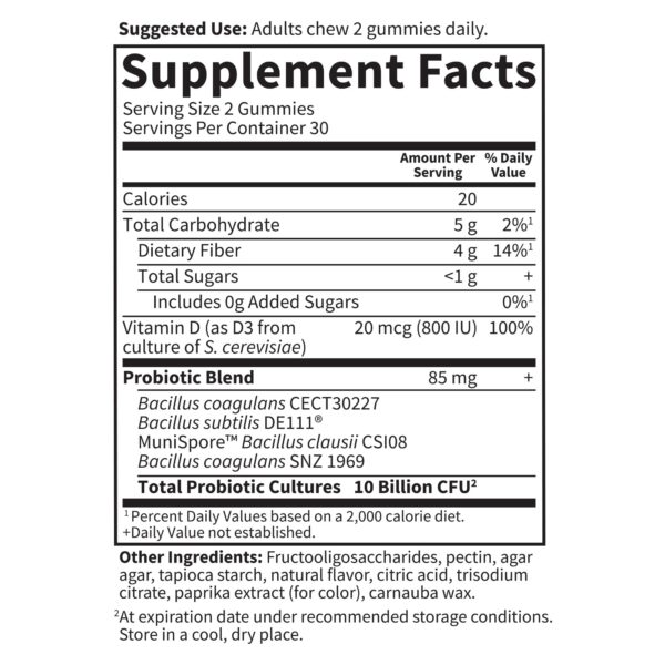 Garden of Life suplemento probiótico sabor naranja 60 gominolas