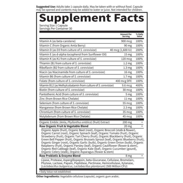 Version 1.0.0 Garden of Life vitamina diaria para hombres cápsulas