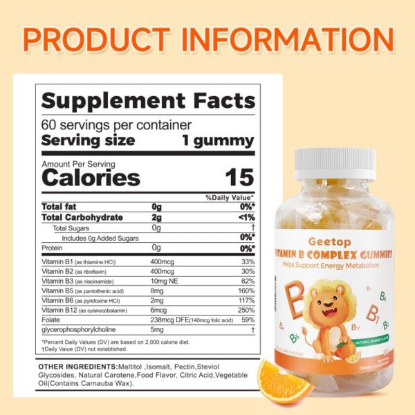 Presentación de Geetop B-Complex Gummies