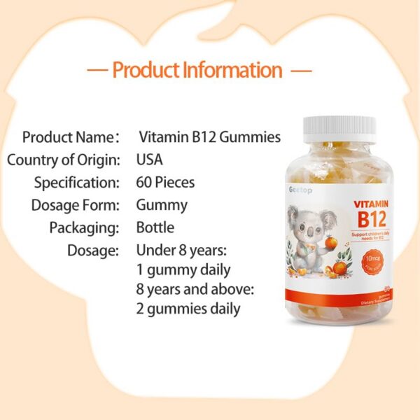 Version 1.0.0 Etiqueta frontal Geetop gomitas B12