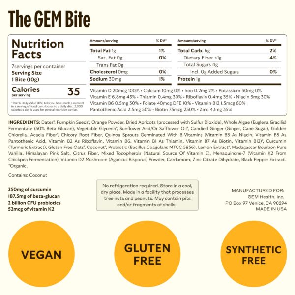 GEM suplemento vitamínico con enfoque triple de energía limpia