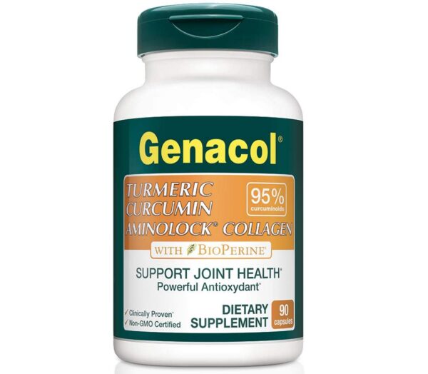 Contenido cápsulas suplemento Genacol cúrcuma colágeno 90 unidades