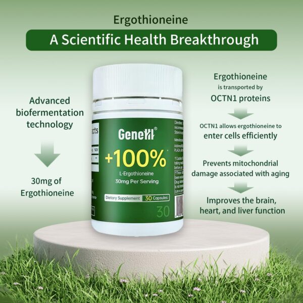 GENEIII potente antioxidante ergothioneína para mejorar energía y piel