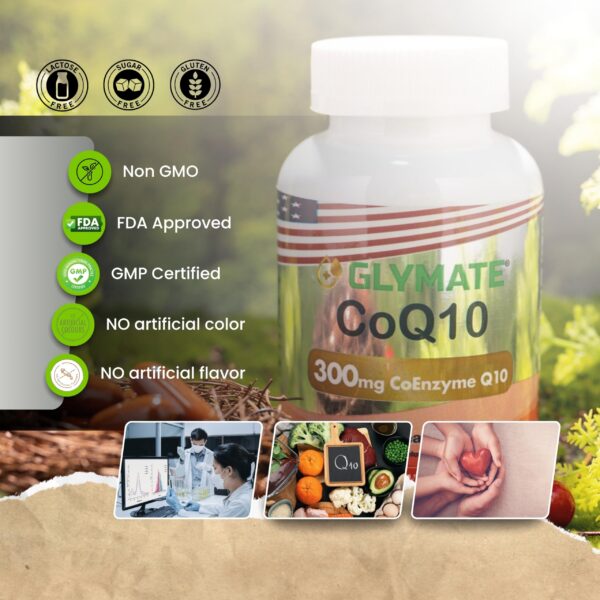 Frasco de Glymate CoQ10 300 mg