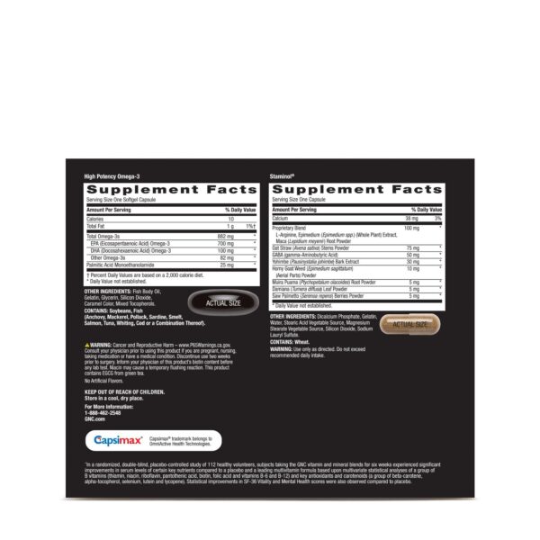 Frasco de Vitapak Mega Men con etiqueta