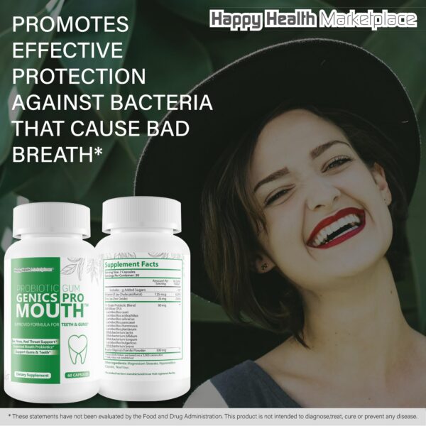 Goma probiótica Genics Pro para aliento fresco y encías fuertes