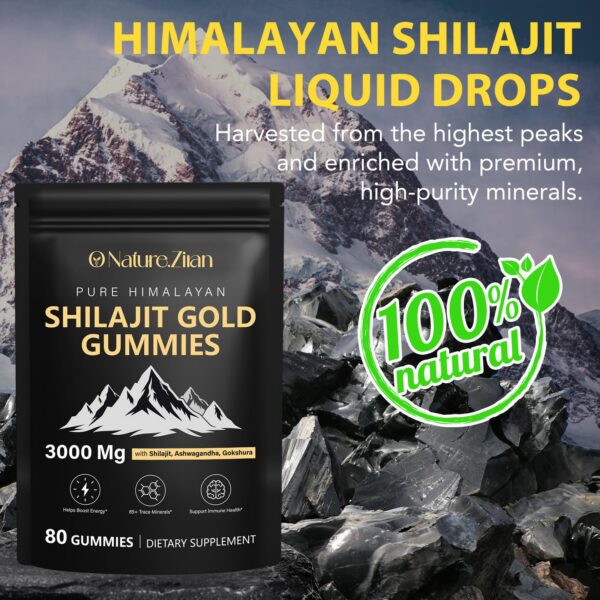 Gominolas naturales Shilajit Himalaya con minerales y Ashwagandha