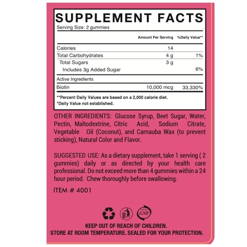 Gominolas Veganas de Biotina 10,000mcg