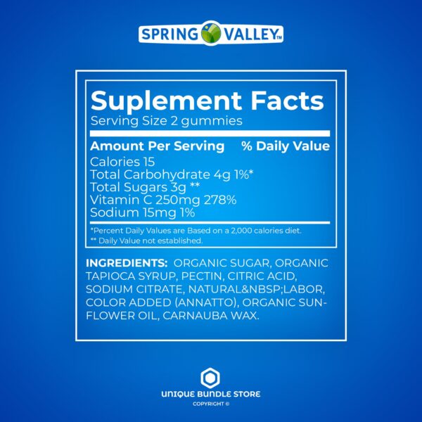 Gominolas vitamina c Spring Valley salud inmune no gmo vegetarianas