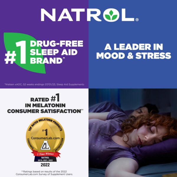 Natrol melatonina paquete trasero etiqueta