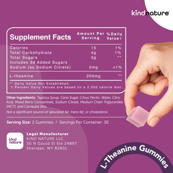 Gomitas bajas en azúcar L-Teanina 200mg Kind Nature