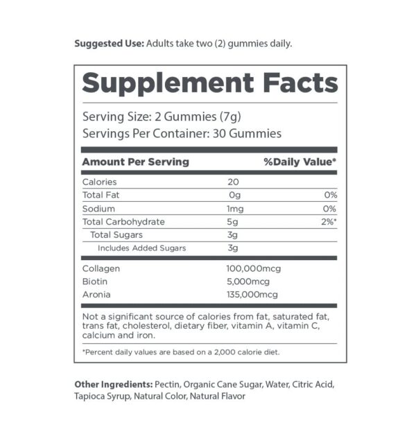 Gomitas para cabello piel uñas veganas y sin gluten The Elderberry Co.