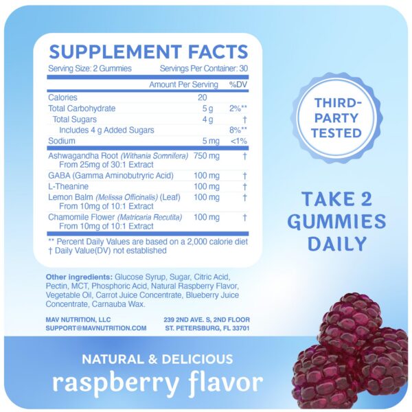 Gomitas calmantes para adolescentes con ingredientes premium