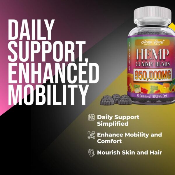 Gomitas de cáñamo en mano para escala