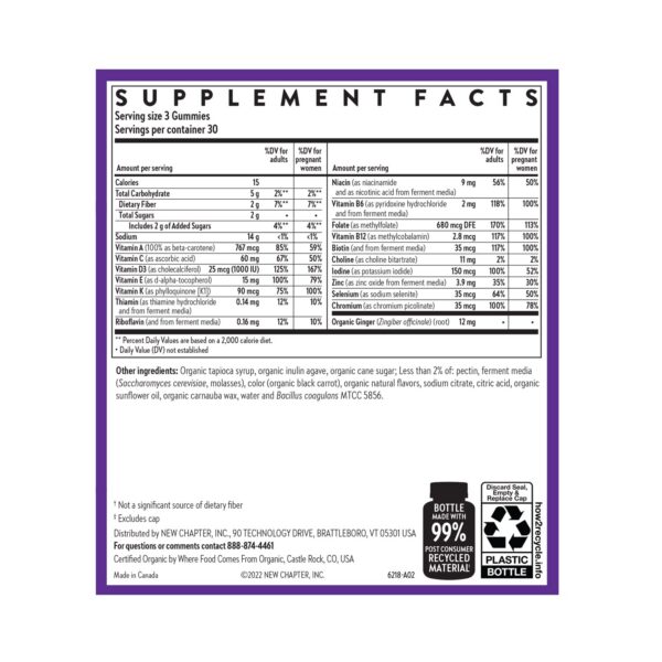 Gomitas con colina y jengibre New Chapter prenatal