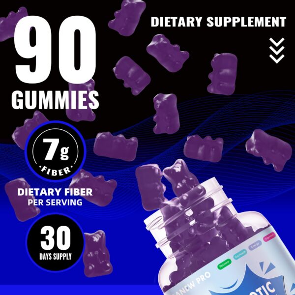 Gomitas DANEW Pro fibra prebiótica 7g sin azúcar 90 unidades arándano