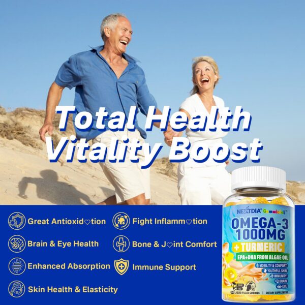 Caja gomitas Nextdia fibra, cúrcuma y omega-3 vegano