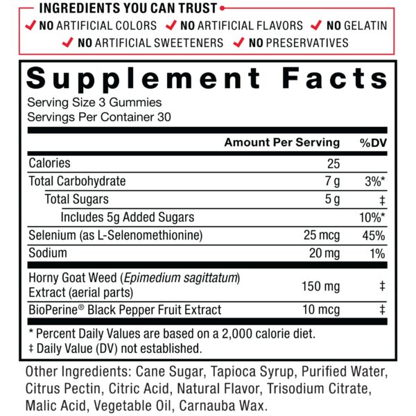 Version 1.0.0 Gomitas para impulso masculino Horny Goat Weed Force Factor negra