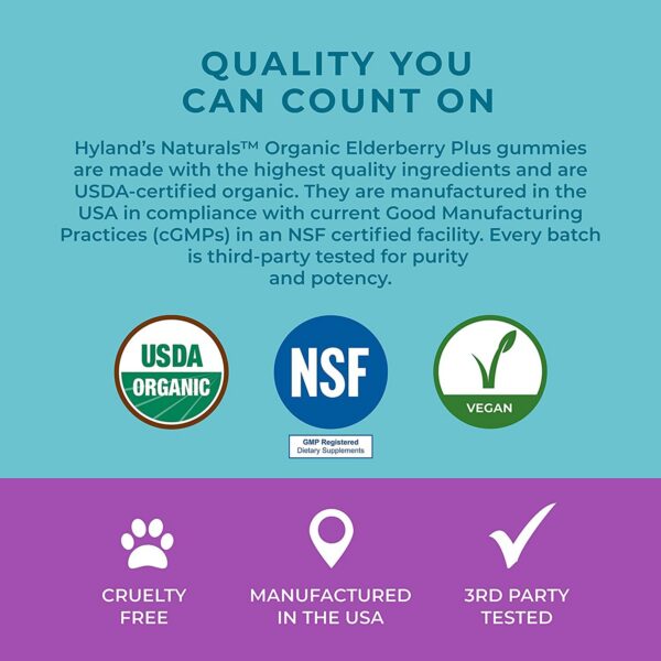 Gomitas con ingredientes naturales y sin alérgenos principales Hyland's