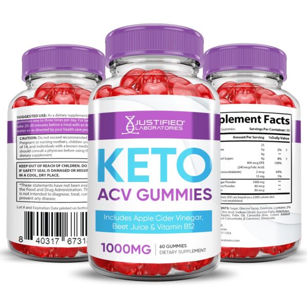 Gomitas Keto ACV con vitamina B12 y ácido fólico para energía