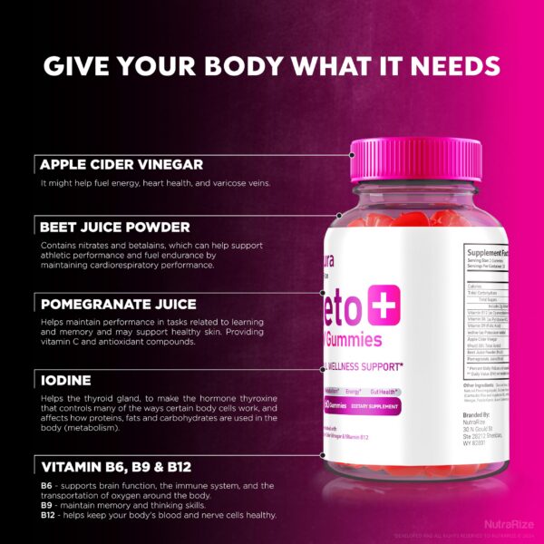 Gomitas Keto NutraRize Noura con vinagre de sidra de manzana natural