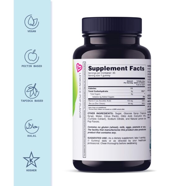 Gomitas LIVS sabor paleta limón con vitamina C y zinc