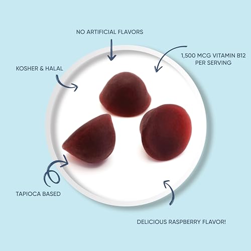 Gomitas masticables vitamina B12 LIVS sabor frambuesa