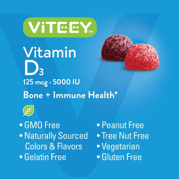 Gomitas masticables vitamina D3 Viteey sabor frutos rojos