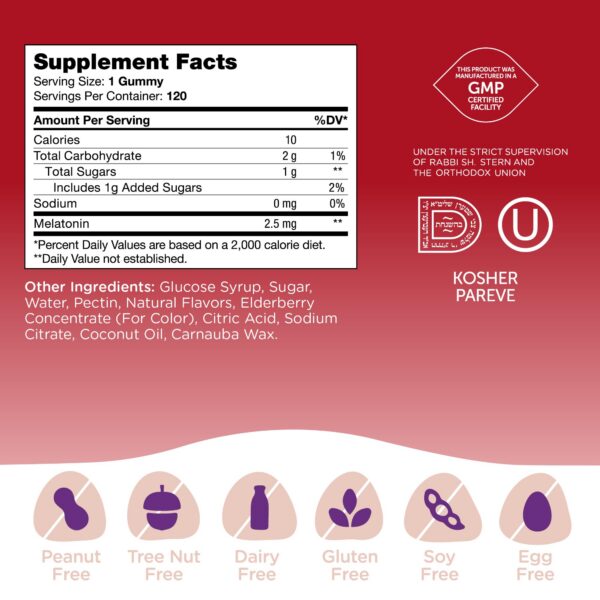Gomitas melatonina Zahler envase sin gluten ni alérgenos