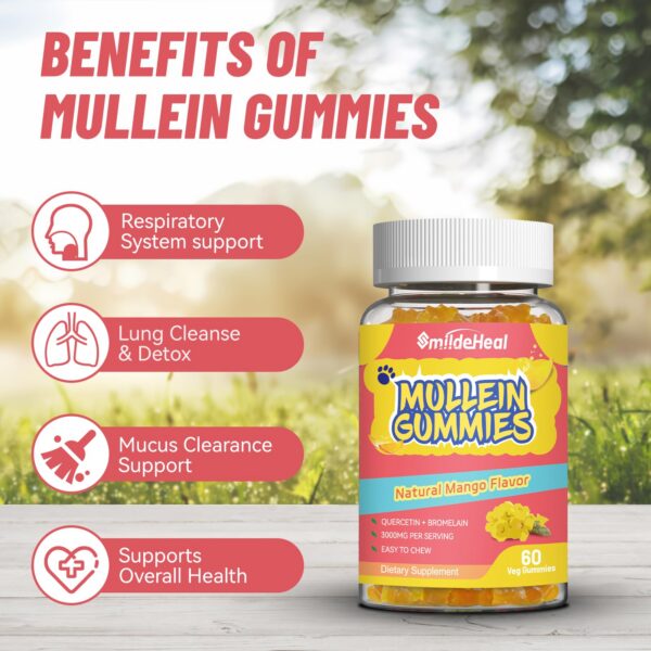 Gomitas mullein sin gluten para salud respiratoria